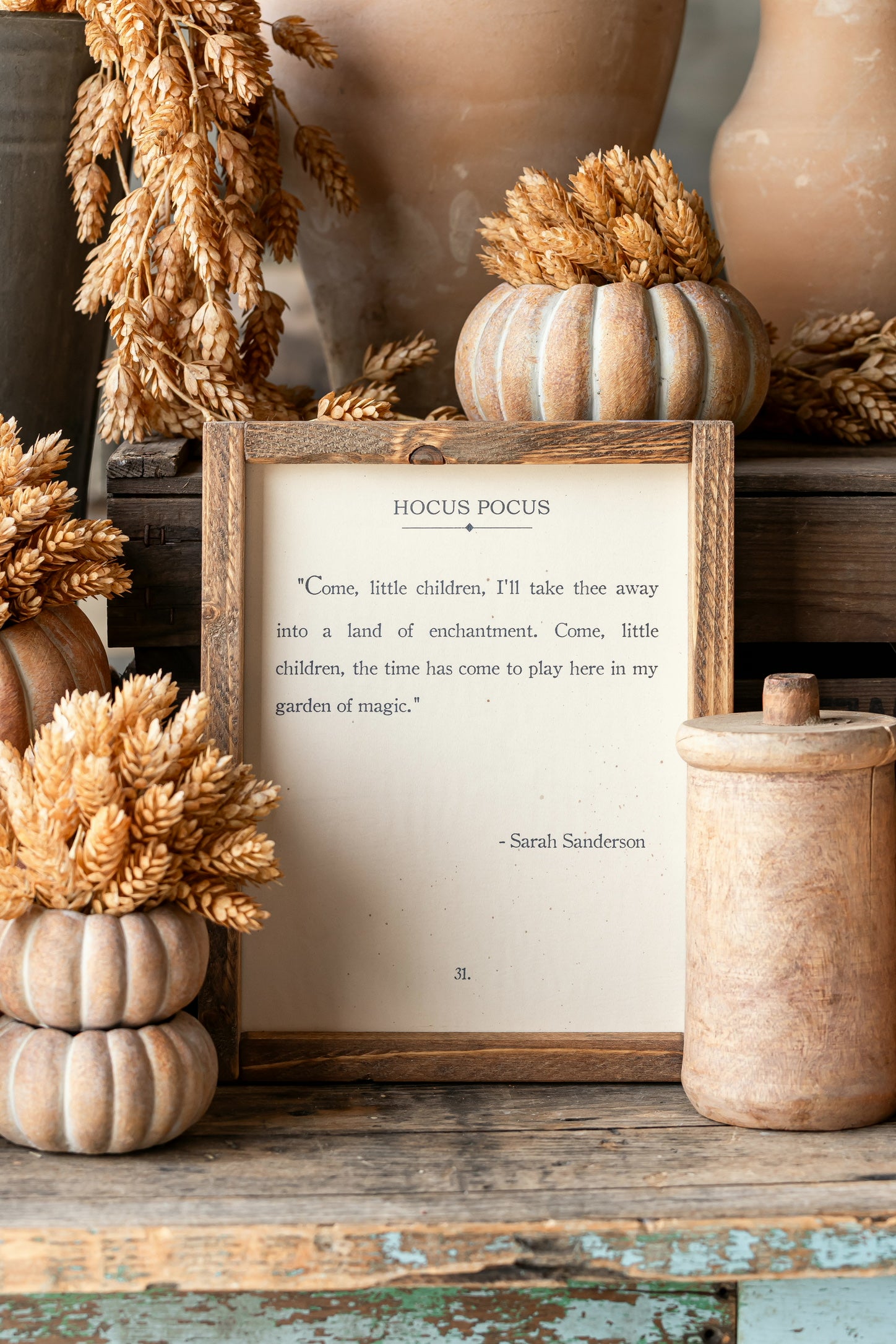 Handmade "Happy Halloween" Framed Sign The Little Burlap Barn