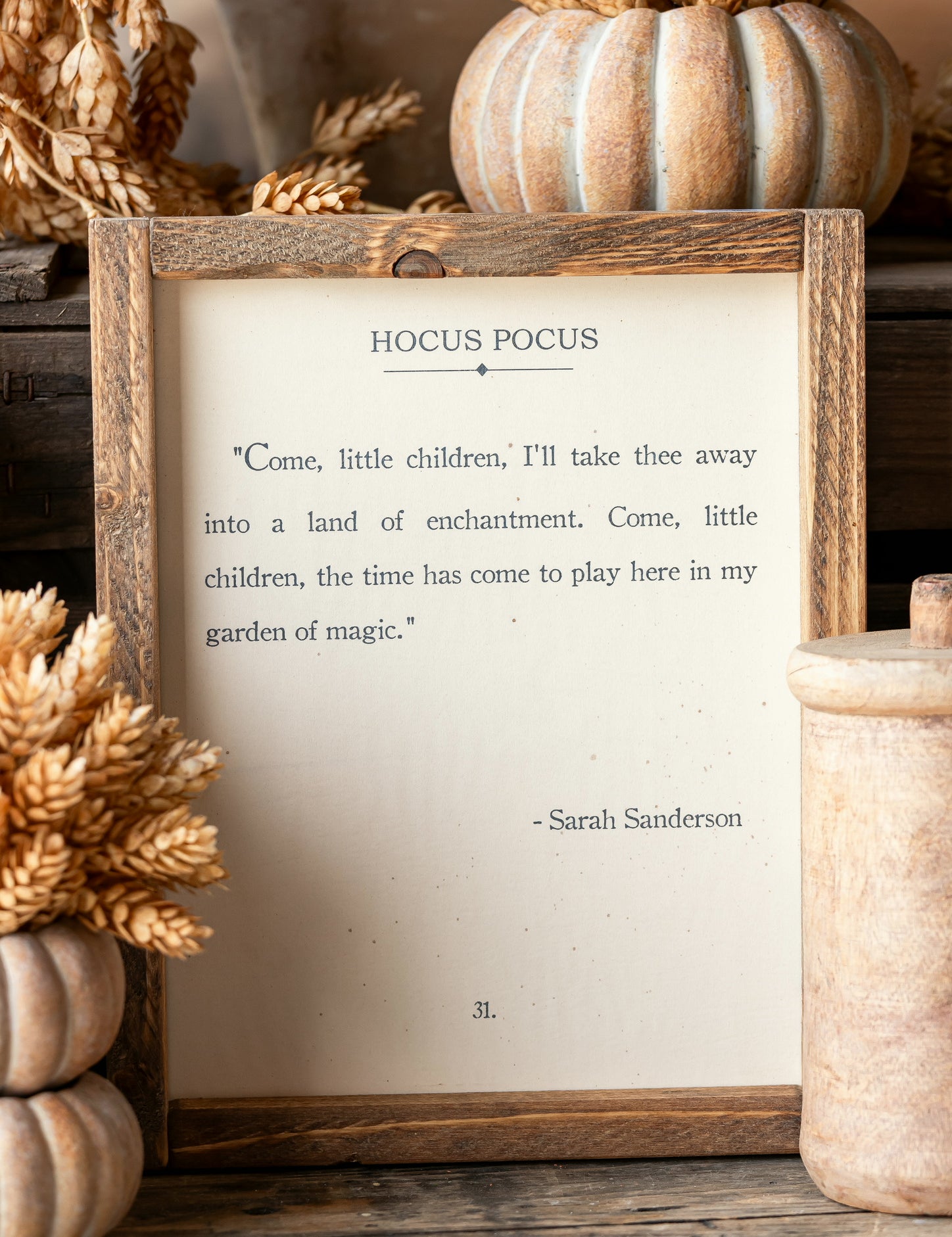 Handmade "Hocus Pocus" Framed Sign The Little Burlap Barn