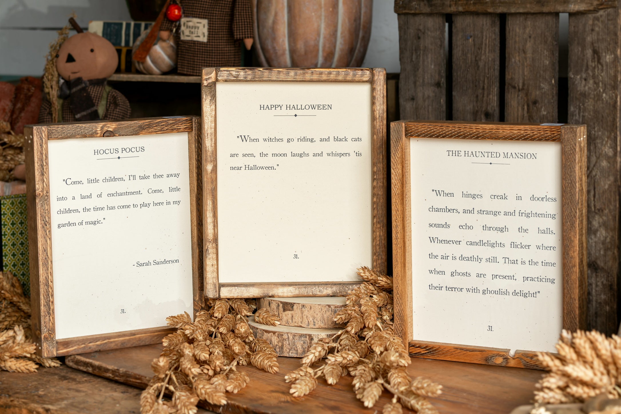 Handmade "Happy Halloween" Framed Sign The Little Burlap Barn