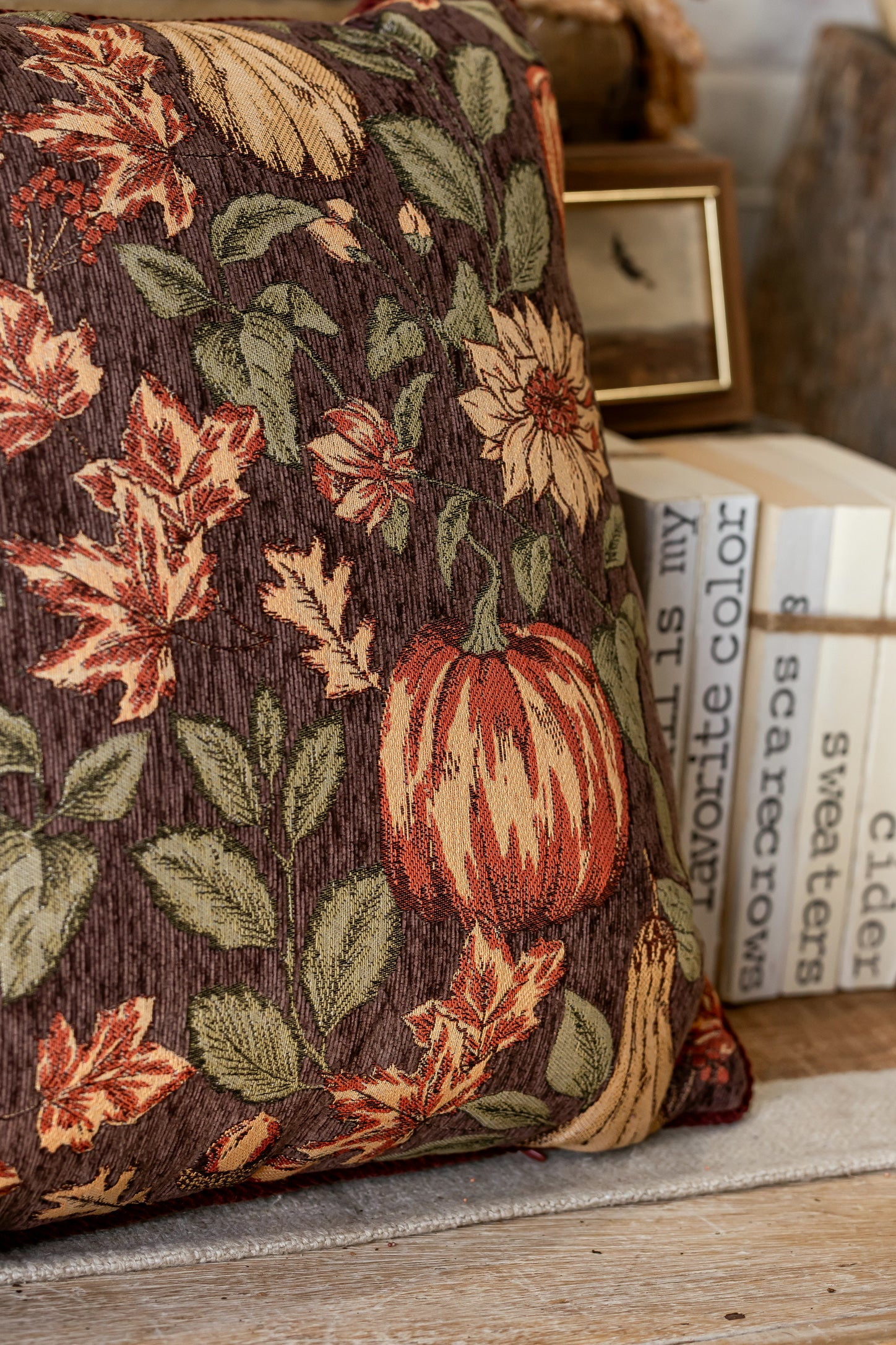 Harvest Pumpkin Foliage Pillow TJ Maxx