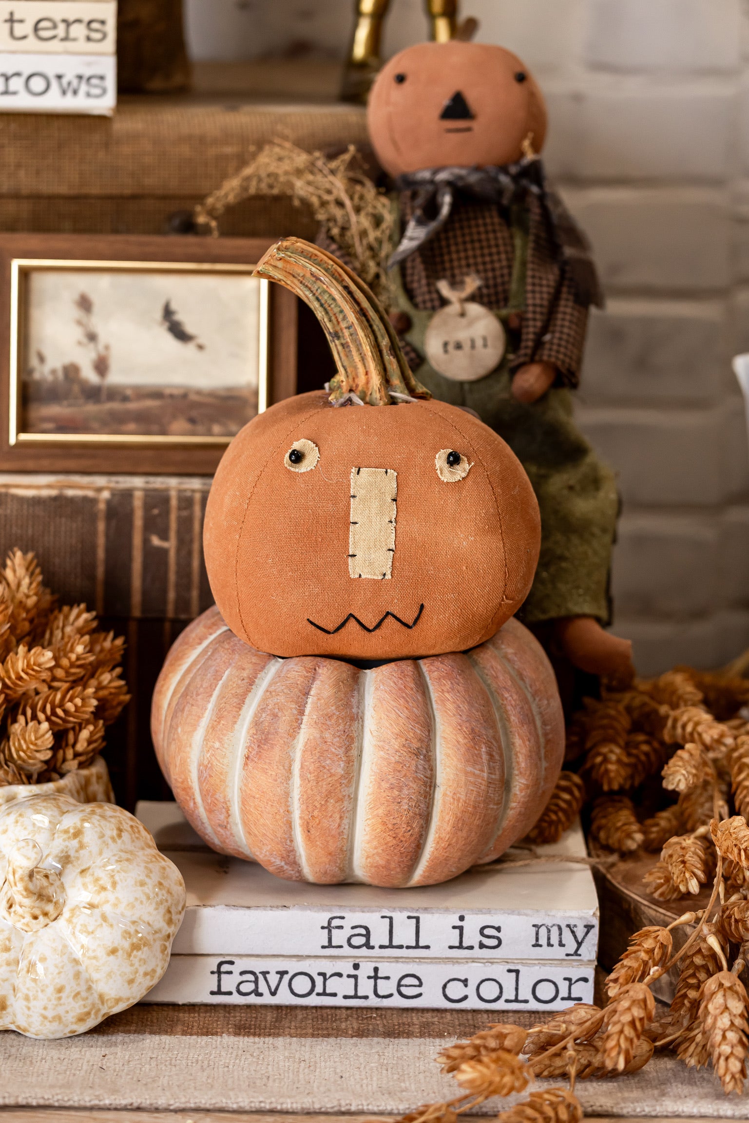 Primitive Jack O' Lantern Head The Little Burlap Barn