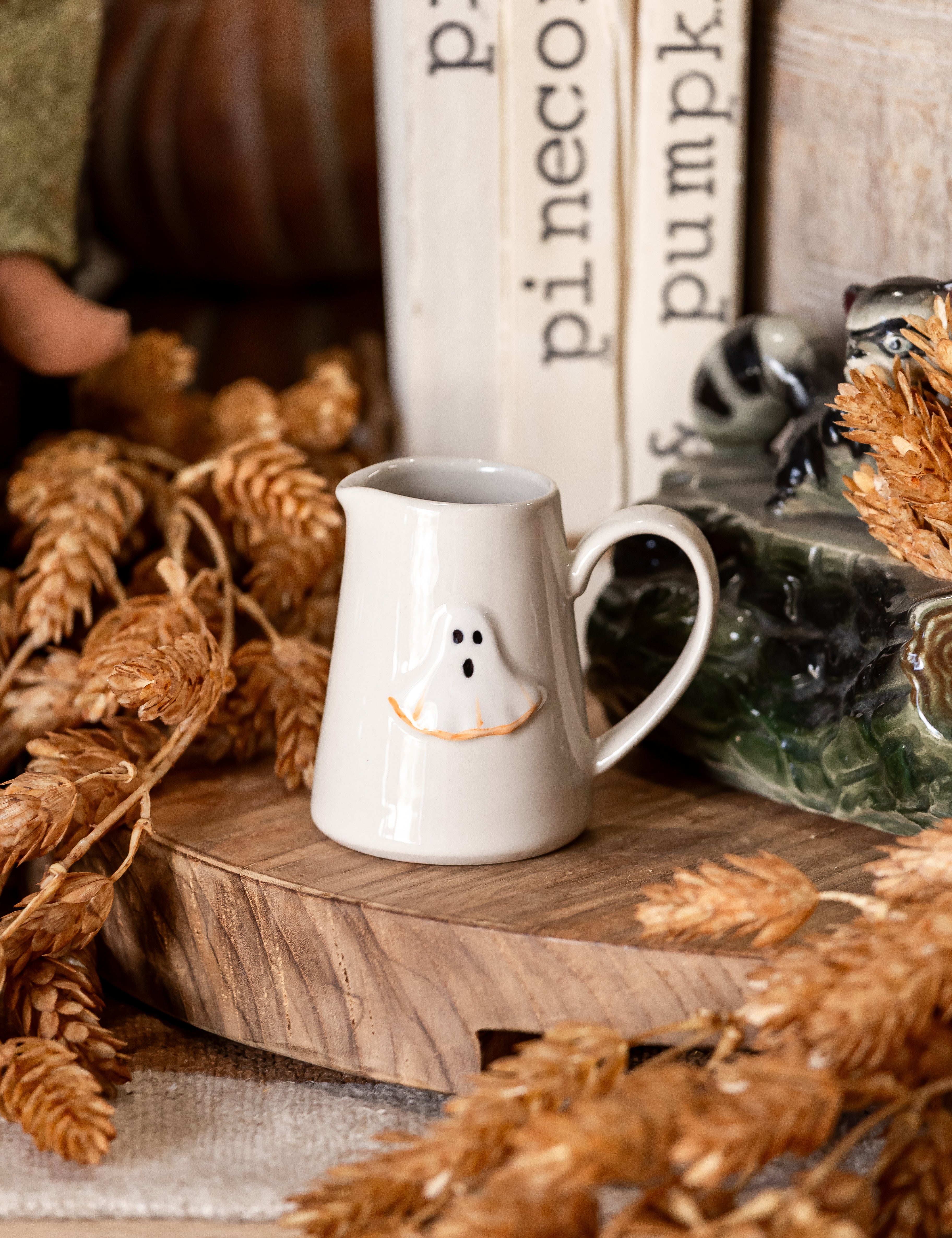 Embossed Stoneware Halloween Creamer Creative Co-Op