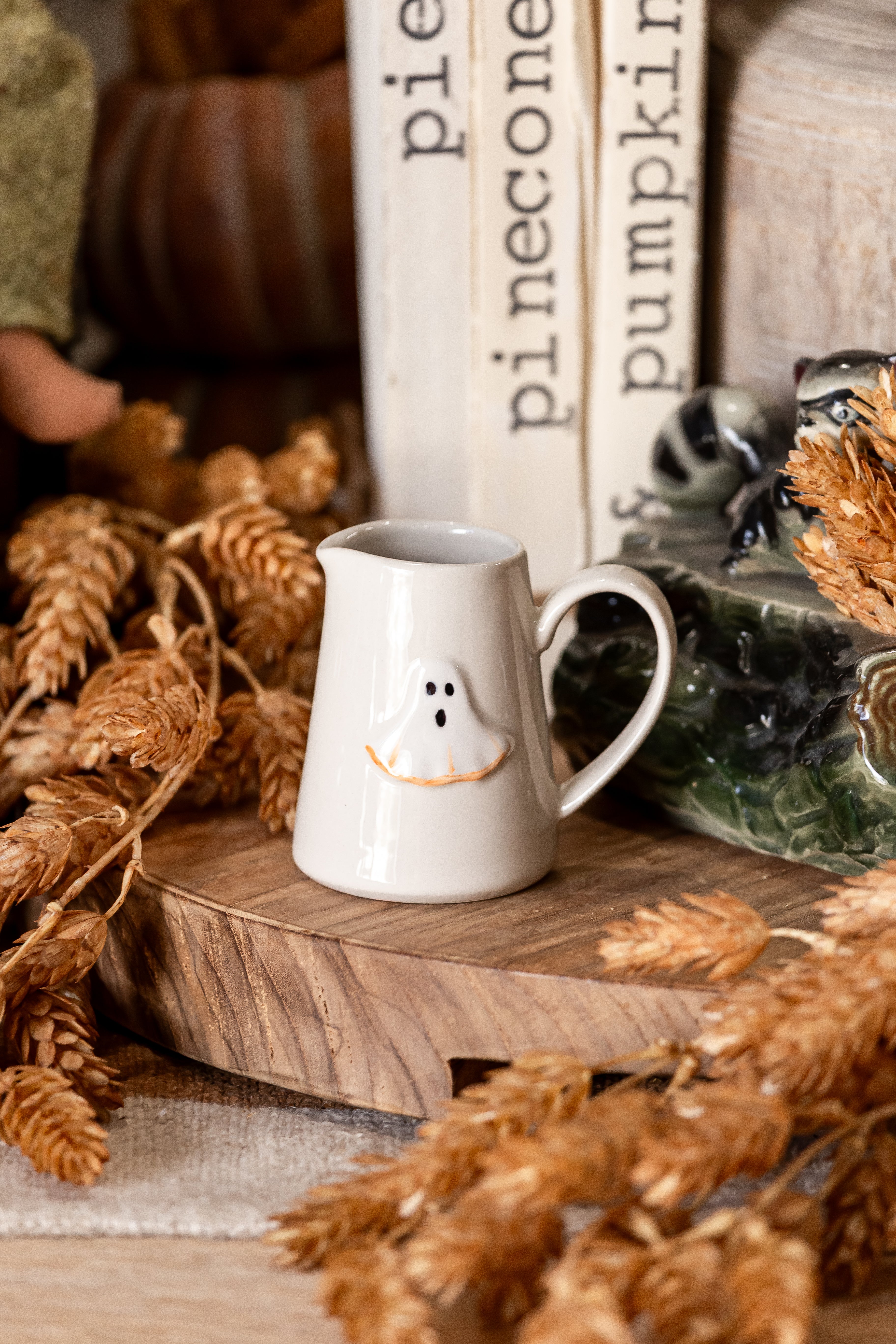 Embossed Stoneware Halloween Creamer Creative Co-Op