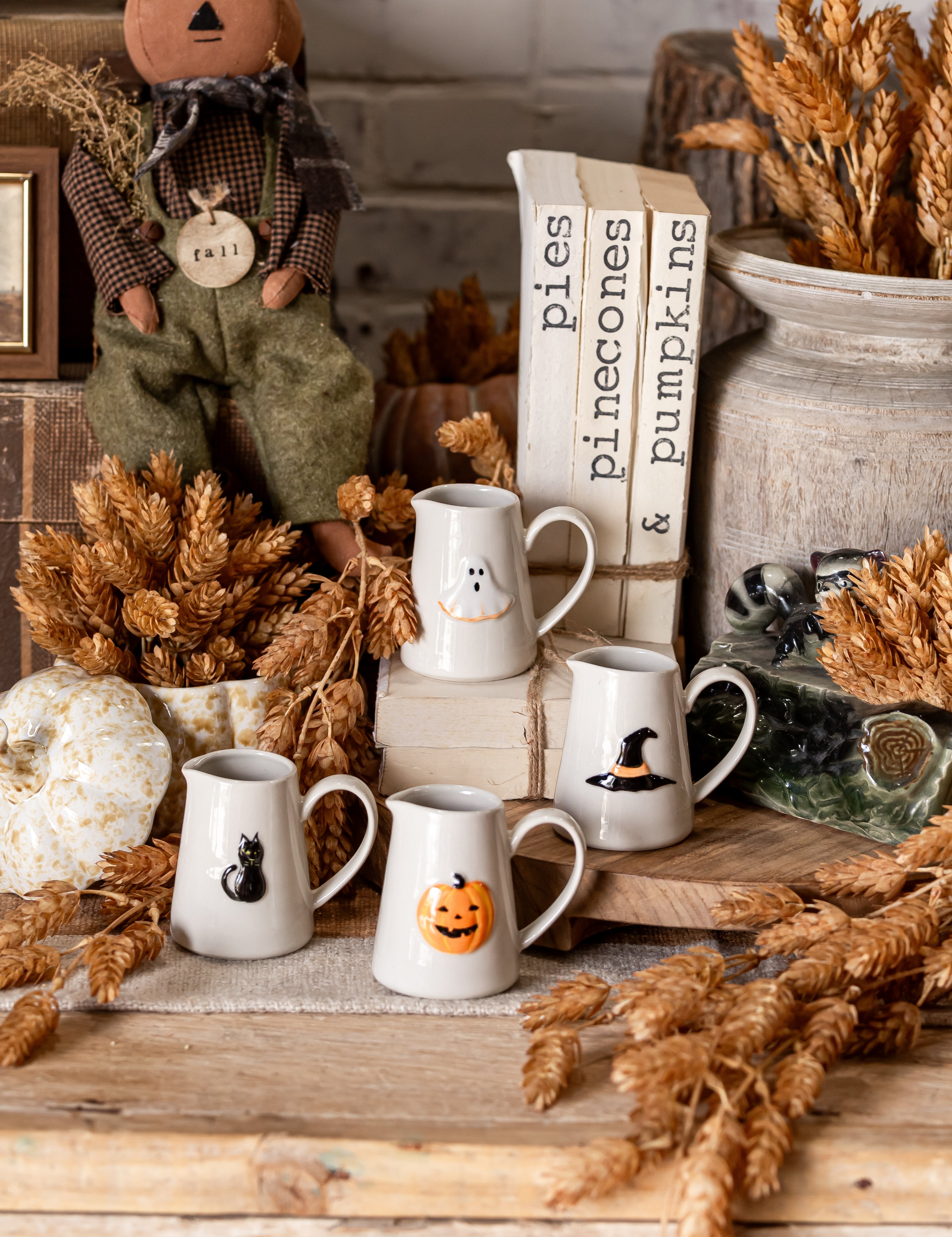 Embossed Stoneware Halloween Creamer Creative Co-Op