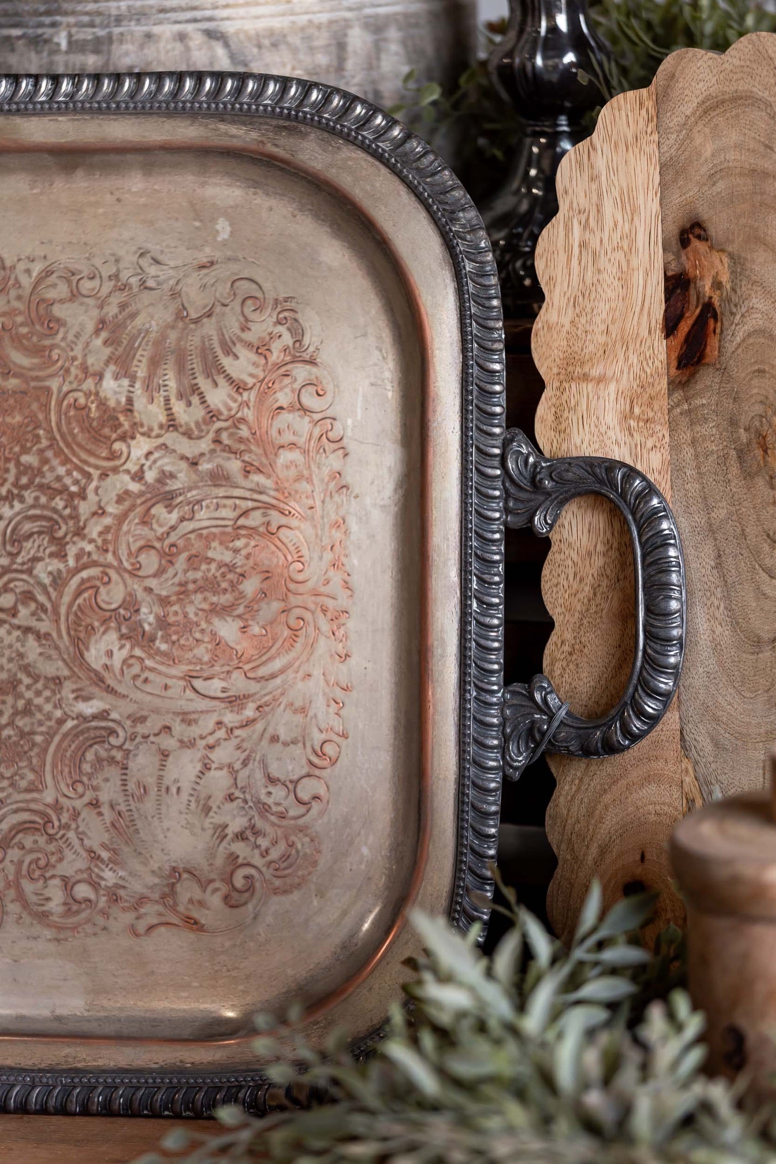 Vintage Silver Handled Tray The Little Burlap Barn