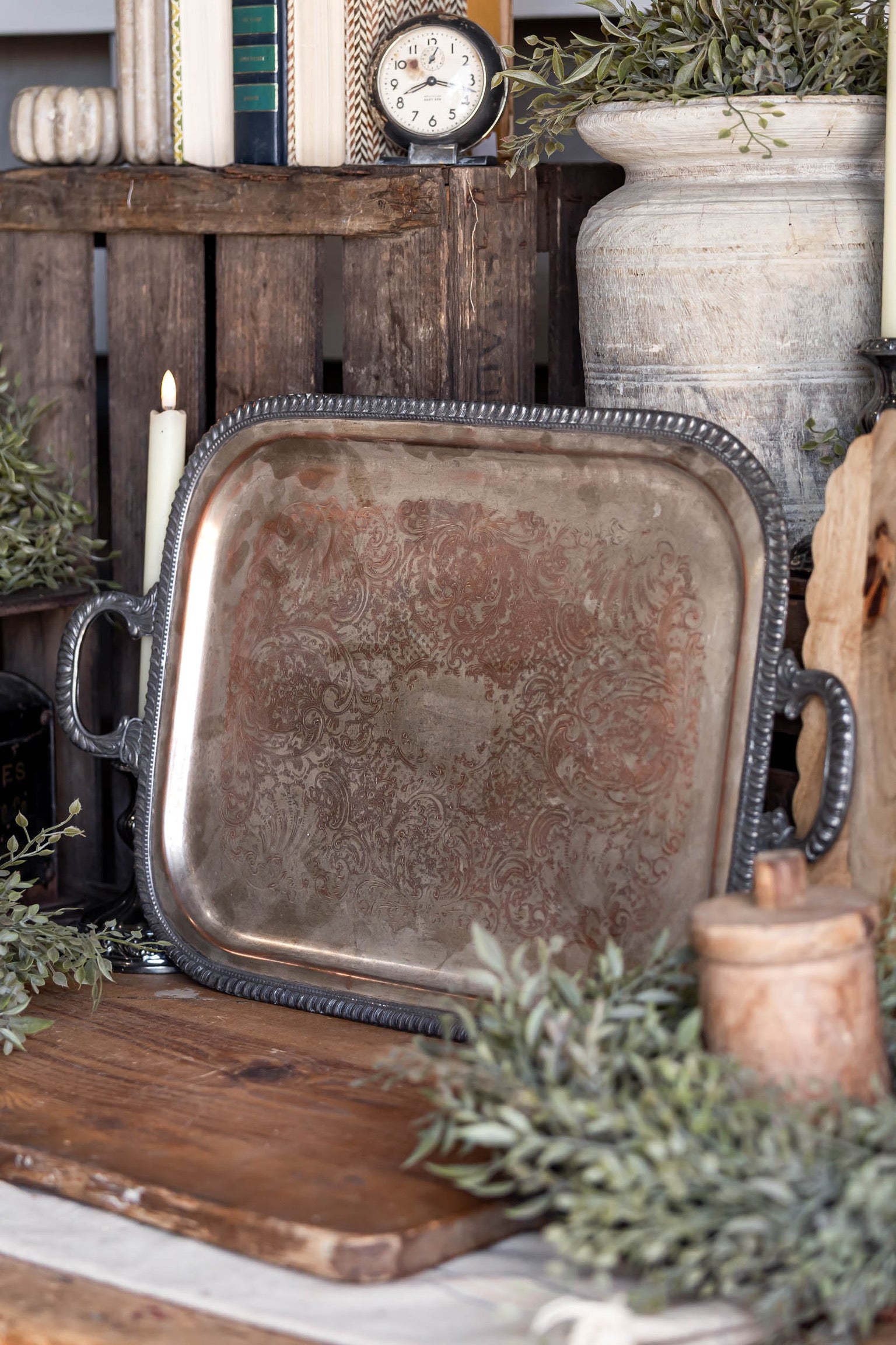 Vintage Silver Handled Tray The Little Burlap Barn