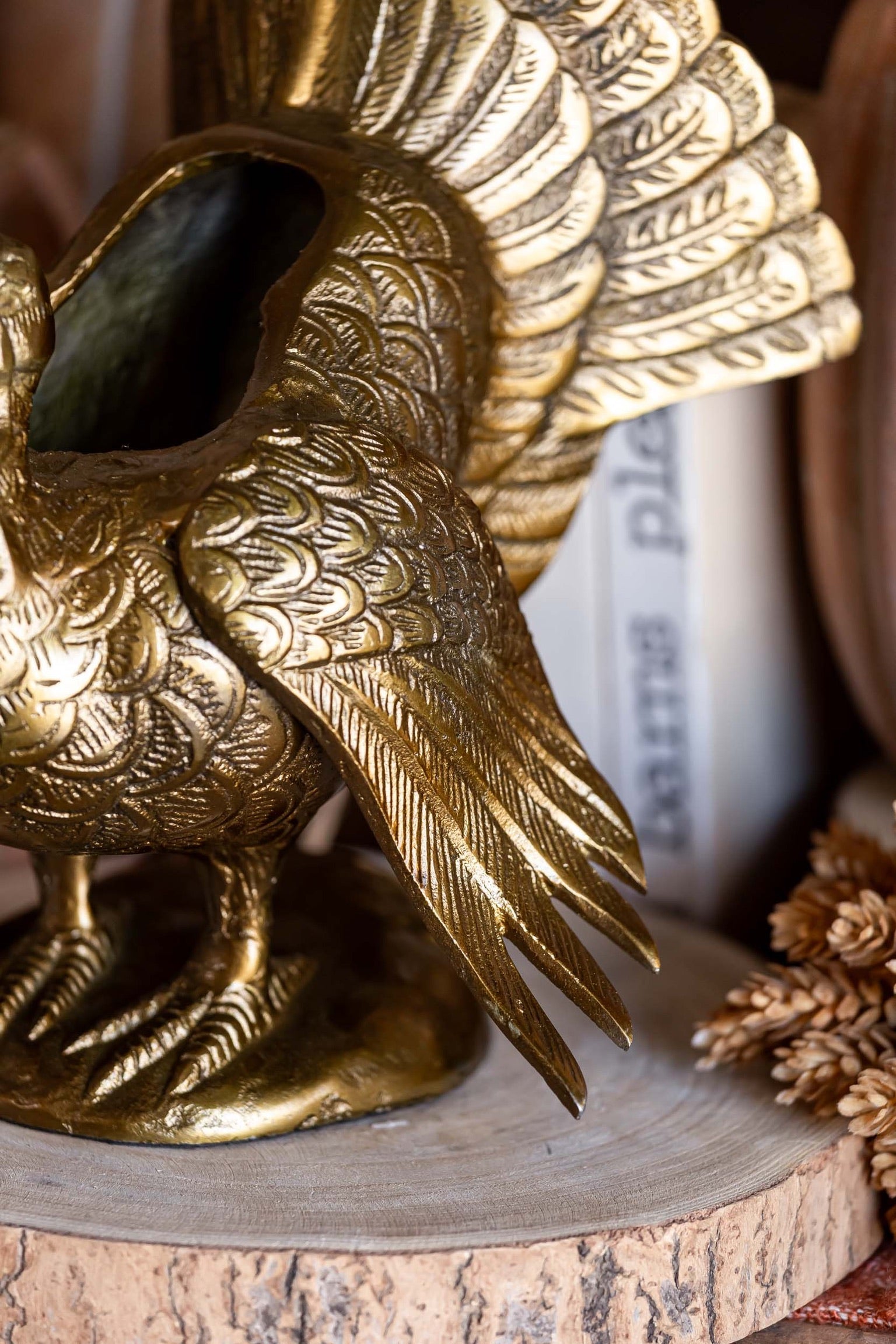 Gilded Turkey Vase Accent Decor