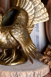 Gilded Turkey Vase Accent Decor