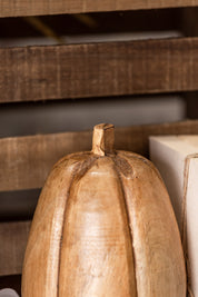 Carved Mango Wood Pumpkin (L) Creative Co-Op