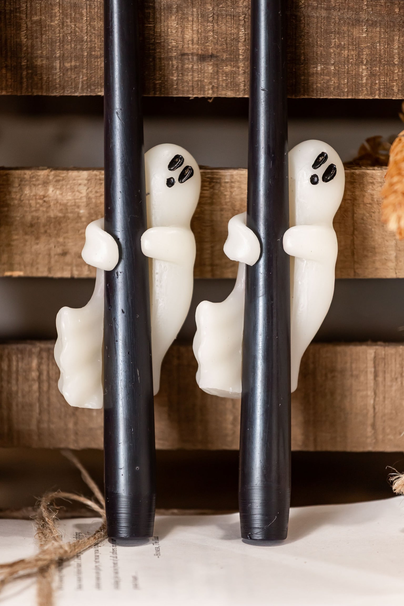 Unscented Hugging Ghost Taper Candles Creative Co-Op