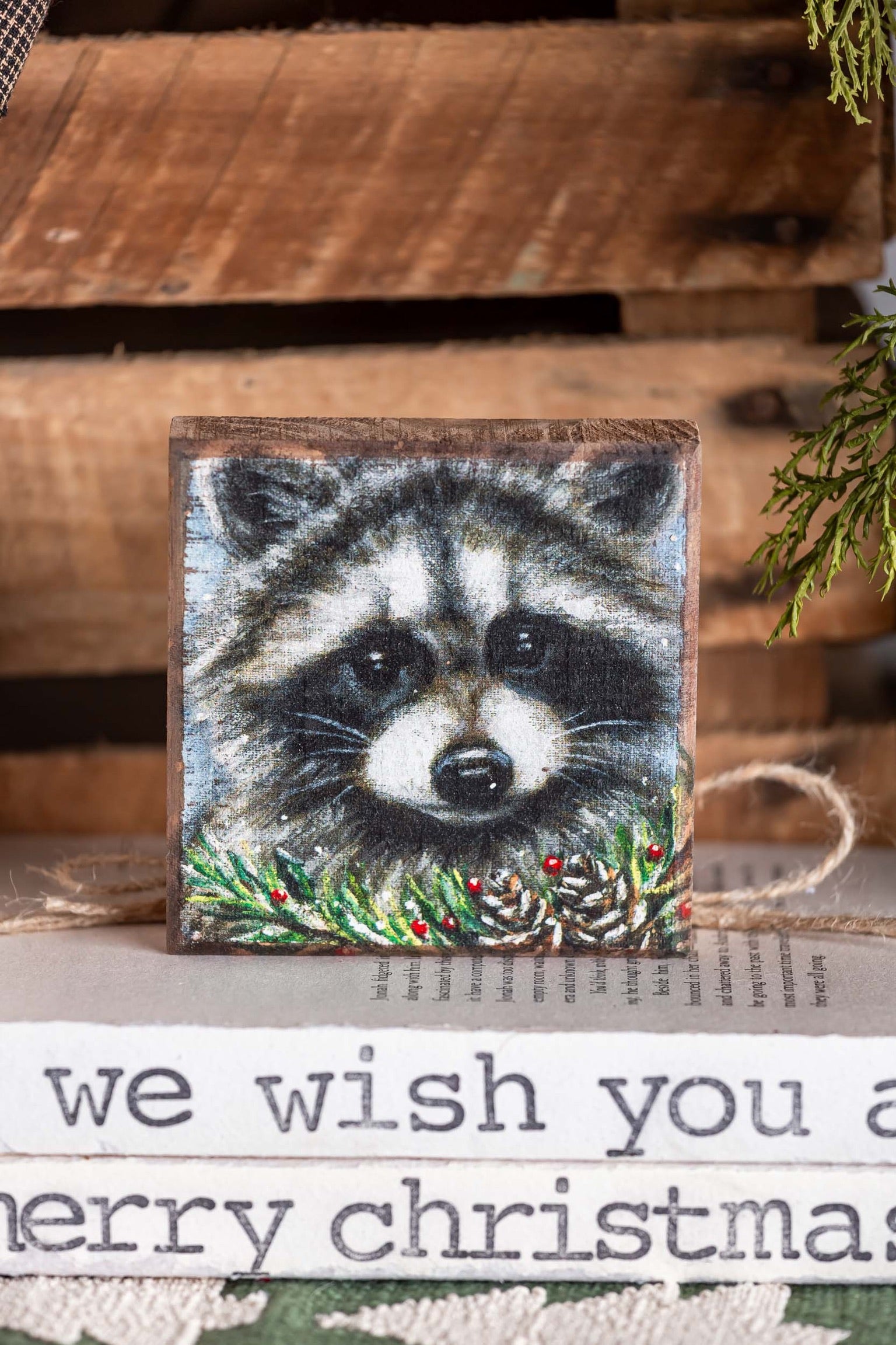 Raccoon Wood Sign The Little Burlap Barn