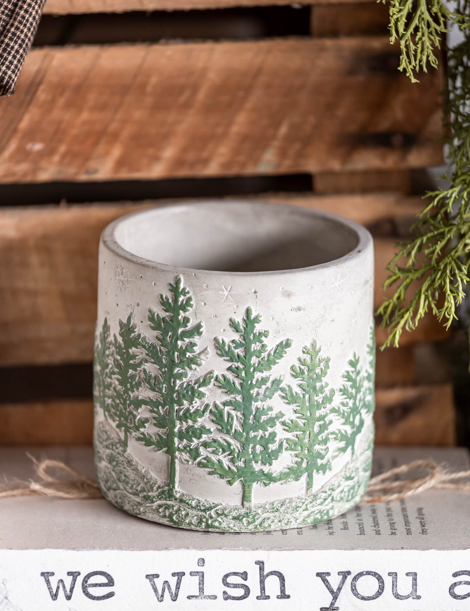 Concrete Pine Tree Pot The Little Burlap Barn