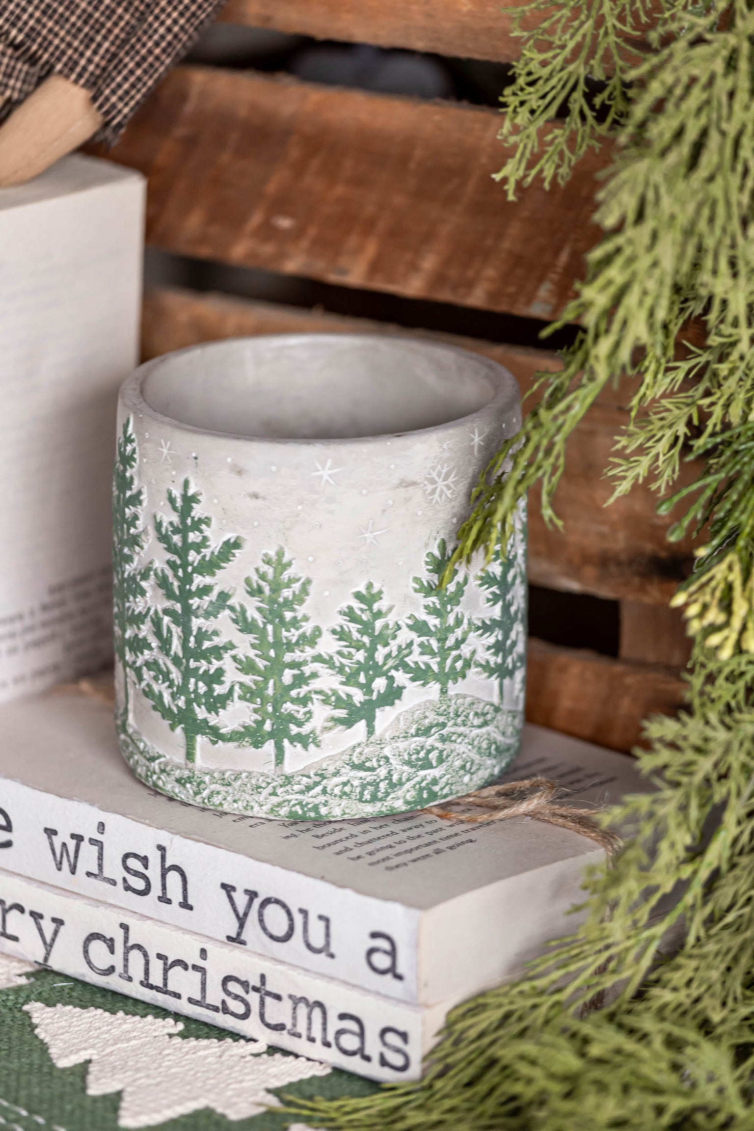 Concrete Pine Tree Pot The Little Burlap Barn