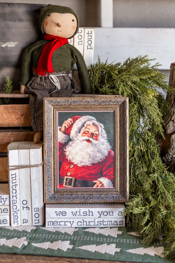 Retro Santa Framed Art Petal Lane Home