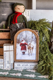 Santa & Reindeer Arched Framed Art The Little Burlap Barn