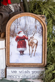 Santa & Reindeer Arched Framed Art The Little Burlap Barn