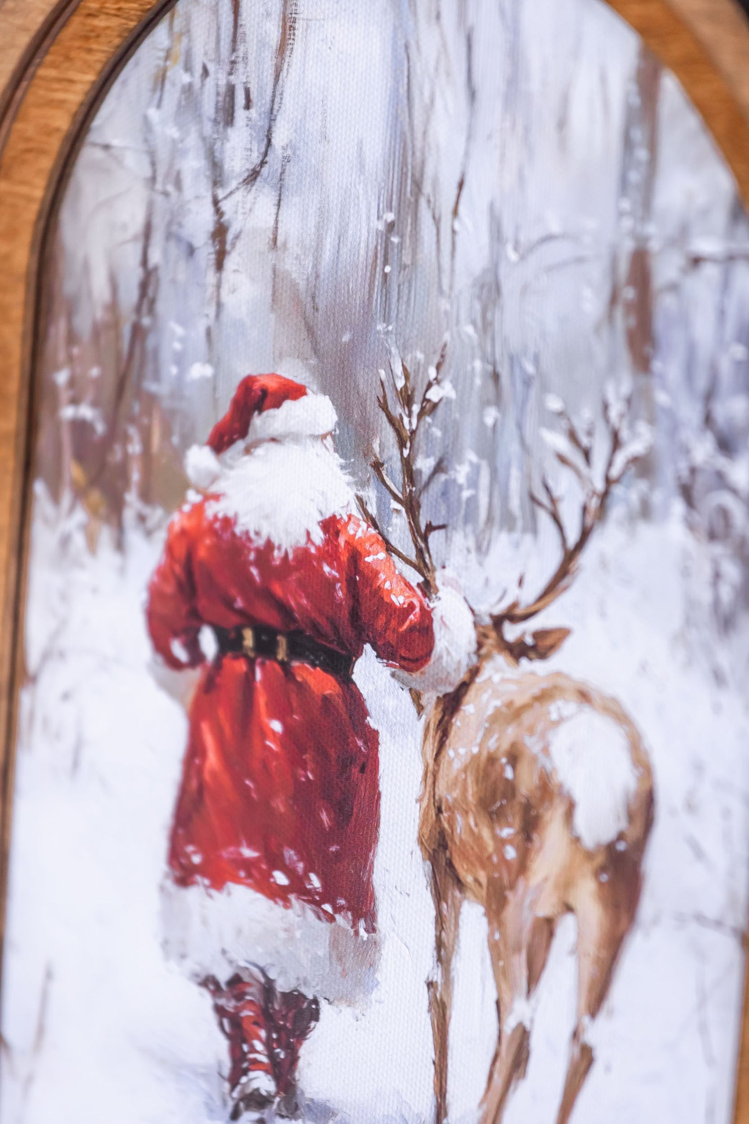 Santa & Reindeer Arched Framed Art The Little Burlap Barn