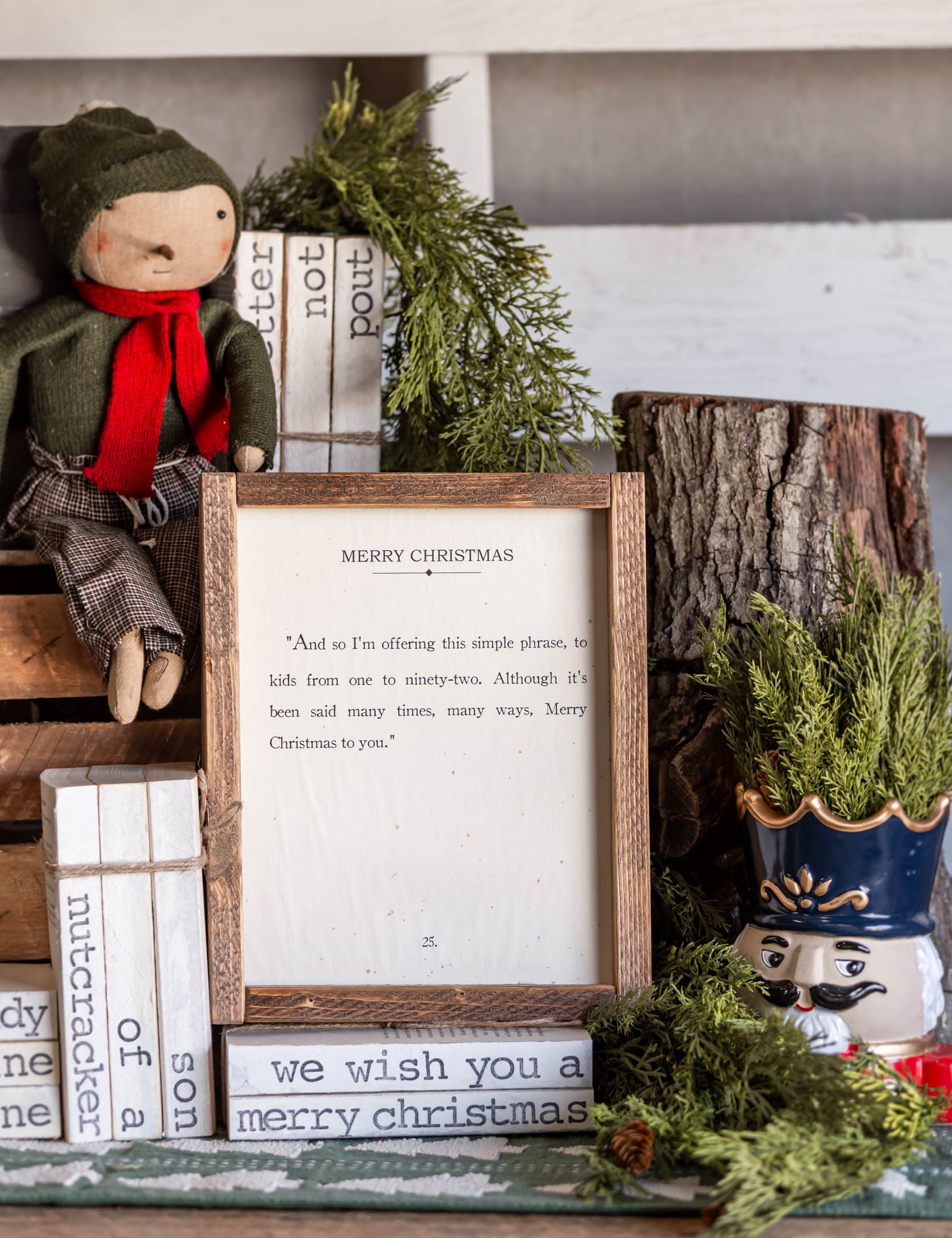 Handmade "Merry Christmas" Framed Sign The Little Burlap Barn