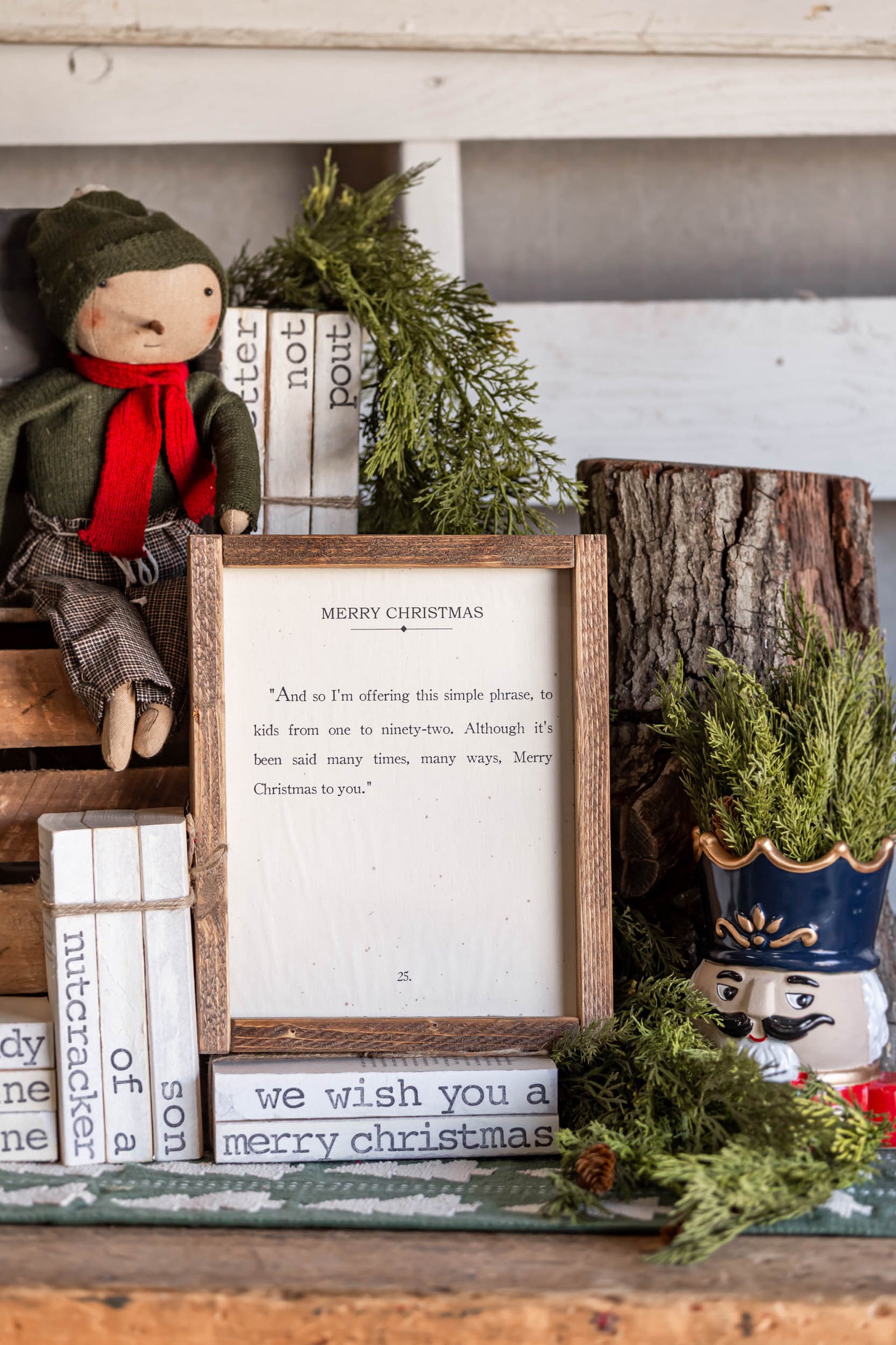 Handmade "Merry Christmas" Framed Sign The Little Burlap Barn