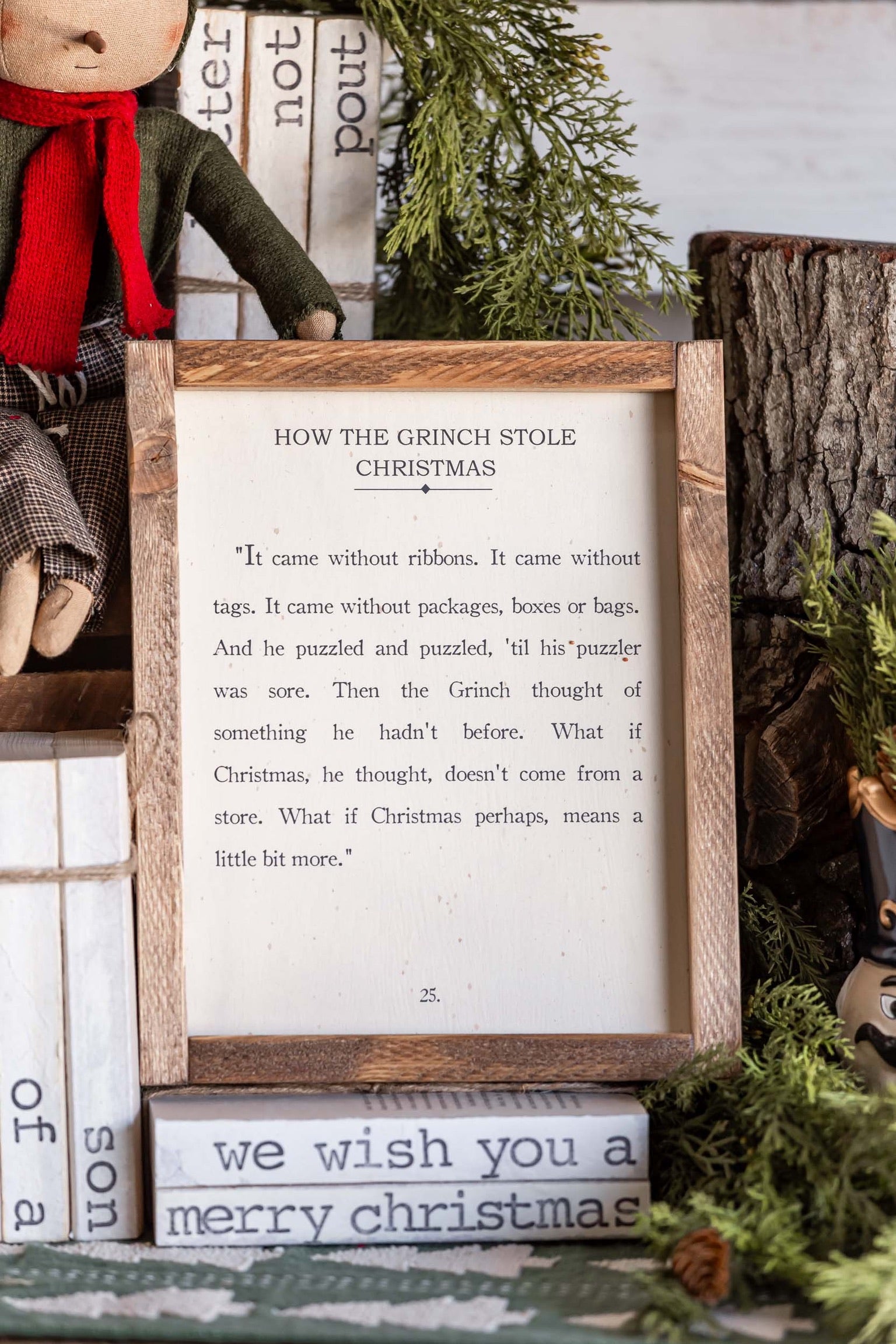 Handmade "Grinch" Framed Sign The Little Burlap Barn