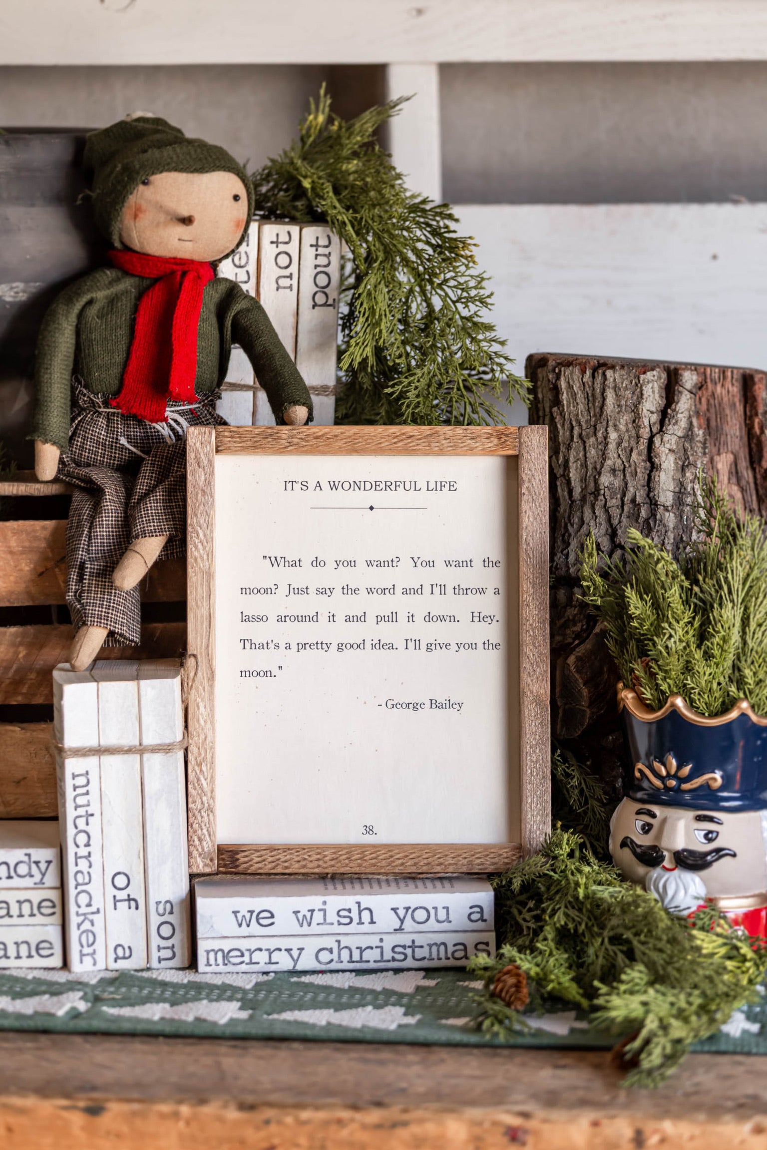 Handmade "It's a Wonderful Life" Framed Sign The Little Burlap Barn