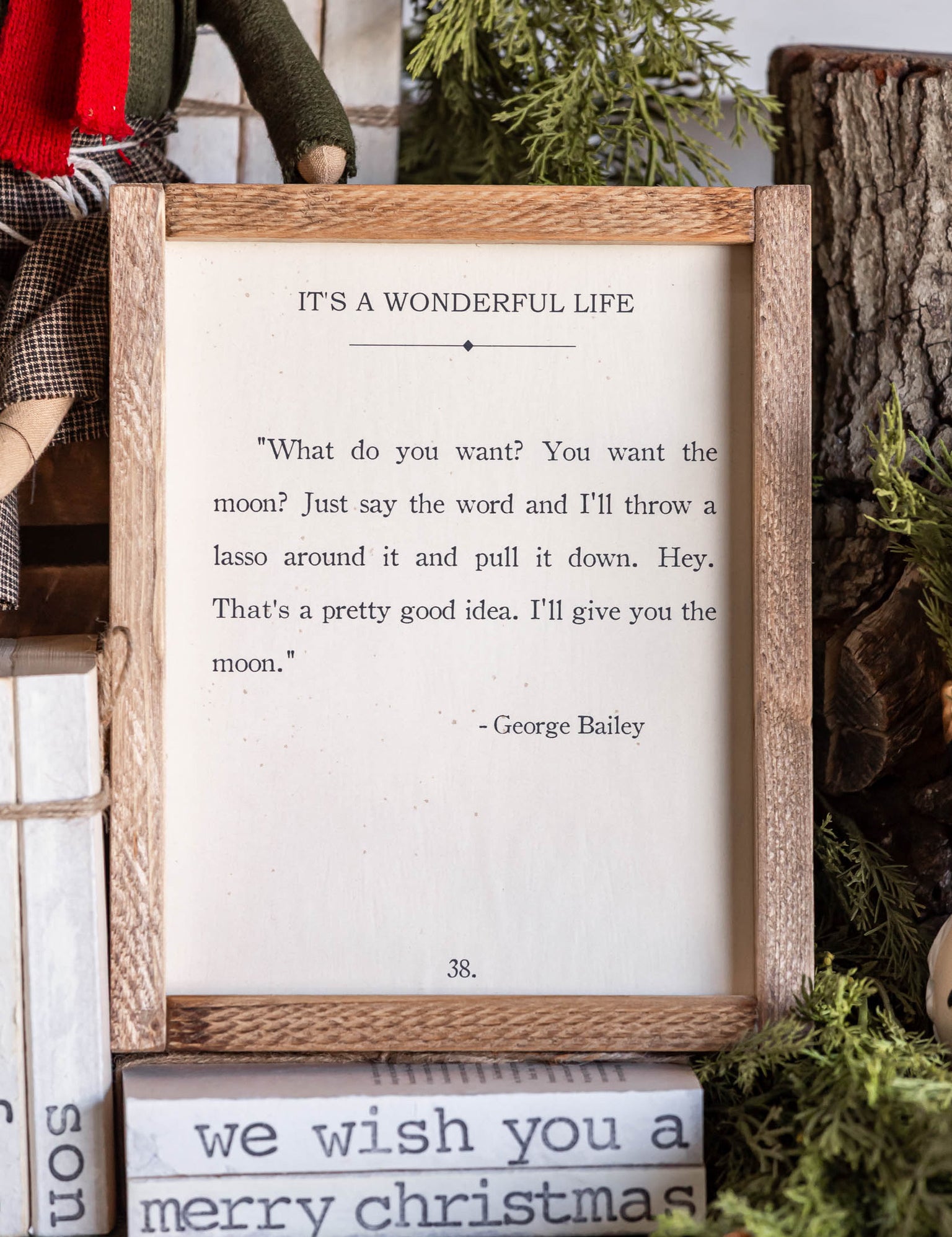 Handmade "It's a Wonderful Life" Framed Sign The Little Burlap Barn