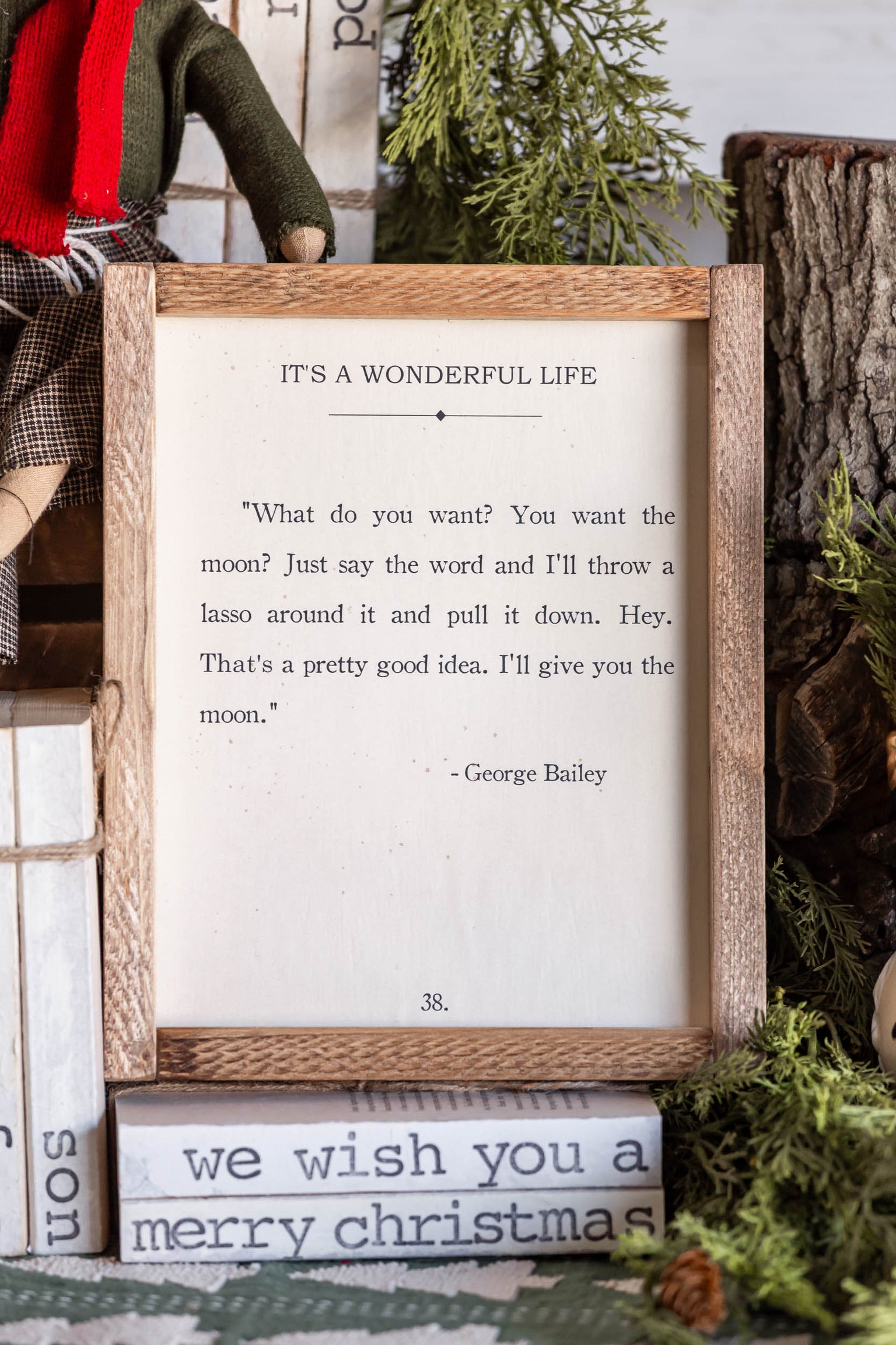 Handmade "It's a Wonderful Life" Framed Sign The Little Burlap Barn