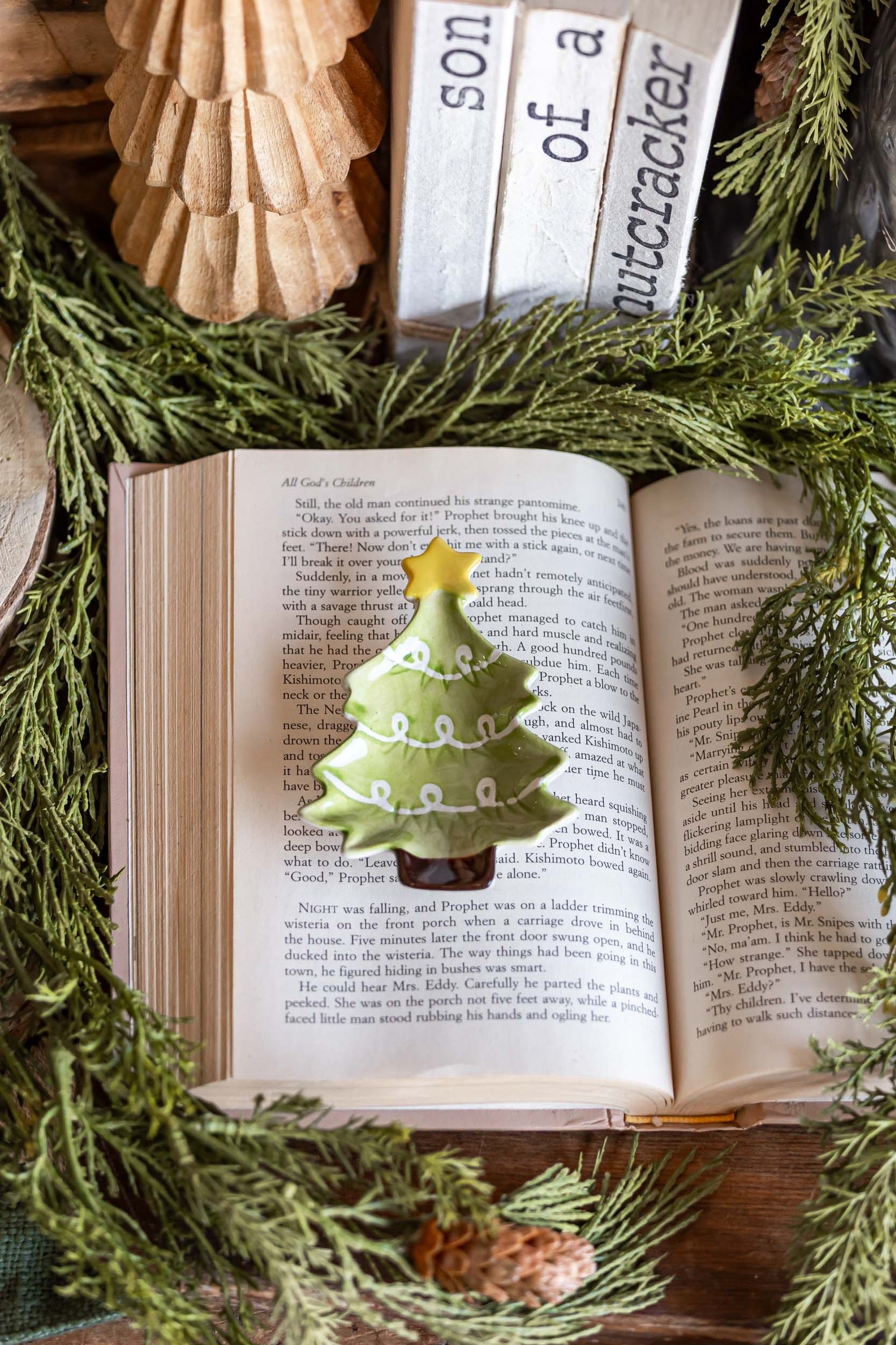Stoneware Christmas Tree Dish Creative Co-Op