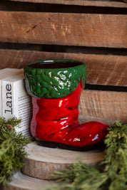 Hand-Painted Santa Boot Creative Co-Op