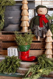 Hand-Painted Santa Boot Creative Co-Op