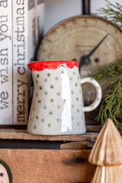 Hand-Painted Christmas Dotted Creamer Creative Co-Op