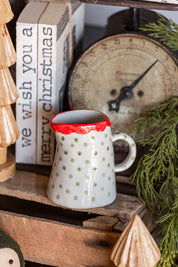 Hand-Painted Christmas Dotted Creamer Creative Co-Op