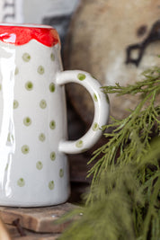 Hand-Painted Christmas Dotted Creamer Creative Co-Op