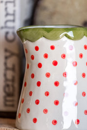 Hand-Painted Christmas Dotted Creamer Creative Co-Op