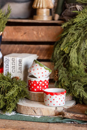 Stoneware Holiday Dotted Dish Creative Co-Op