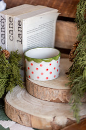 Stoneware Holiday Dotted Dish Creative Co-Op