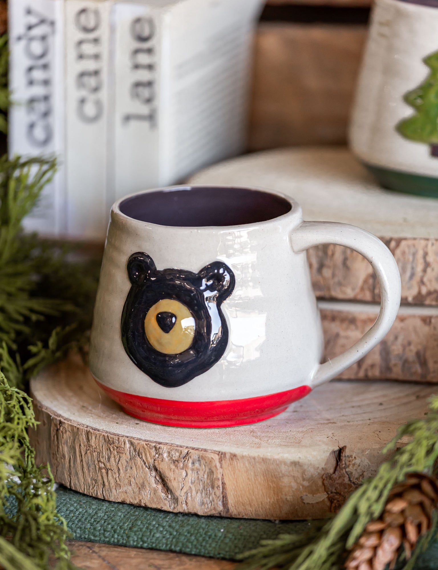 Stoneware Embossed Holiday Icon Mug Creative Co-Op