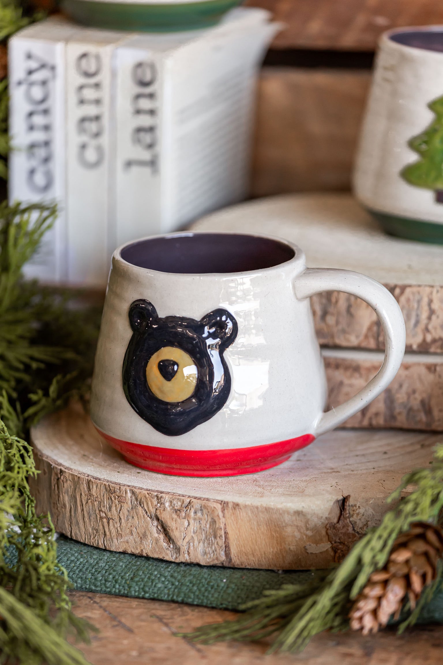 Stoneware Embossed Holiday Icon Mug Creative Co-Op