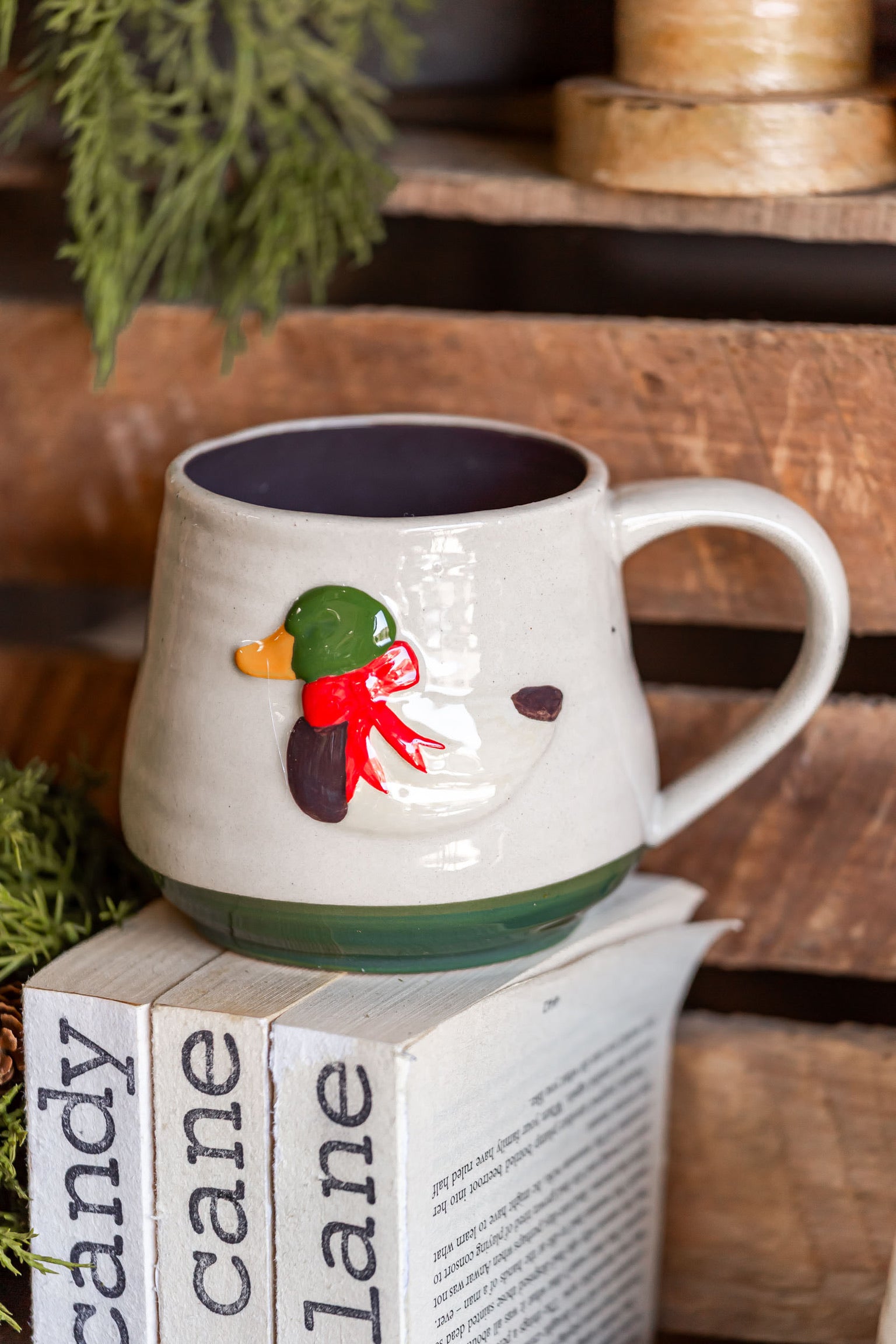Stoneware Embossed Holiday Icon Mug Creative Co-Op