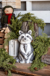 Hand-Painted Stoneware Raccoon Cookie Jar Creative Co-Op
