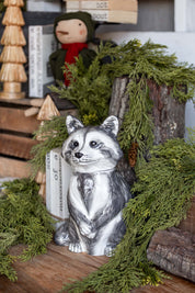 Hand-Painted Stoneware Raccoon Cookie Jar Creative Co-Op