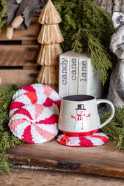Tufted Peppermint Candy Coasters Creative Co-Op