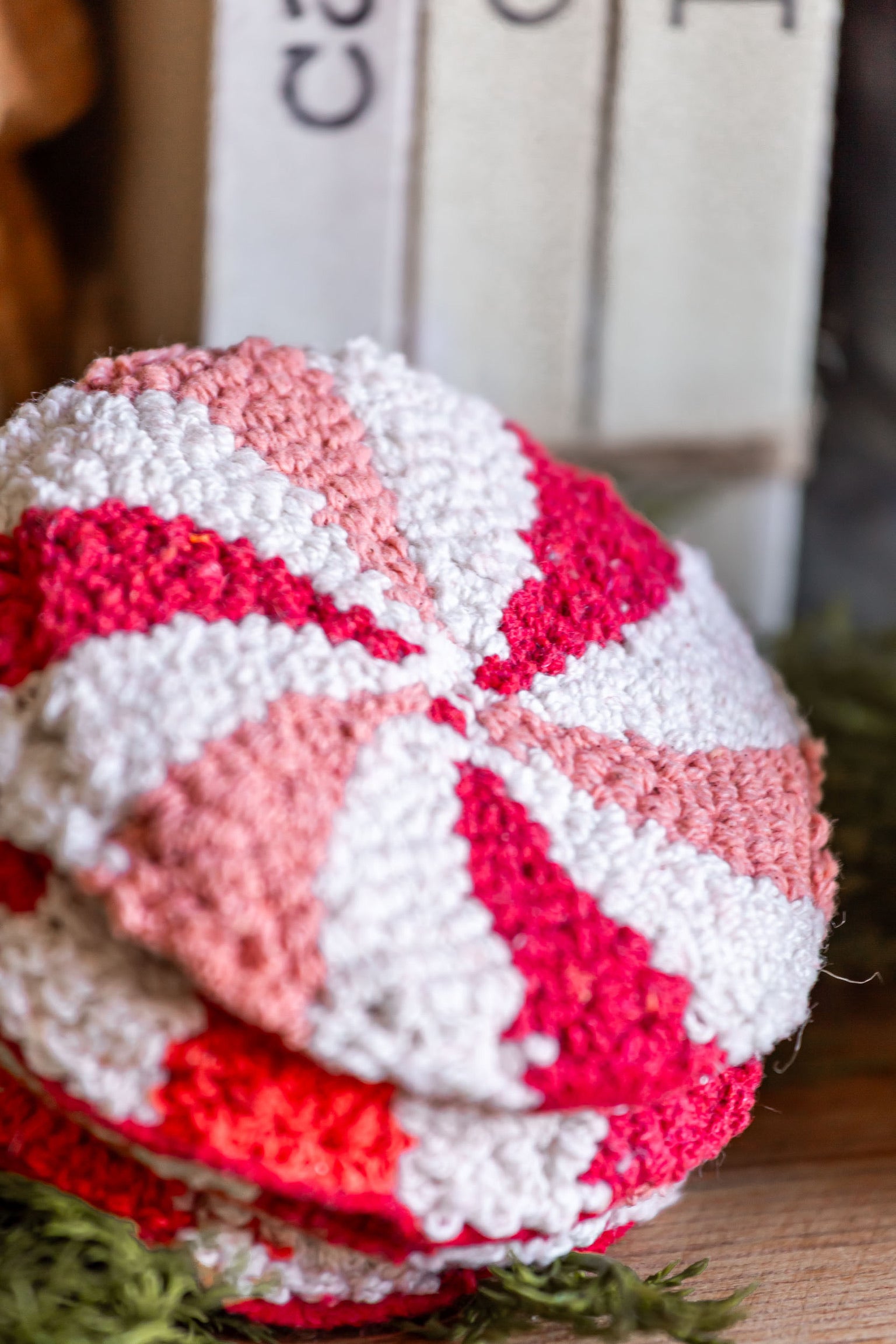 Tufted Peppermint Candy Coasters Creative Co-Op