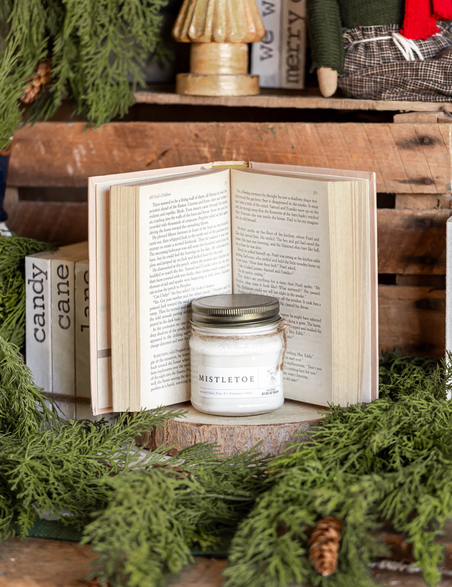 Mistletoe Mason Jar Candle The Little Burlap Barn