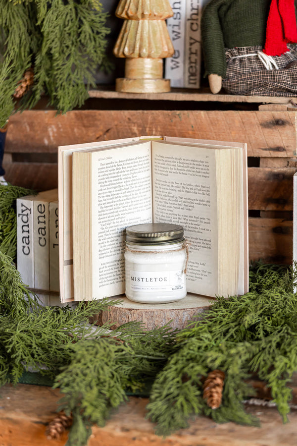 Mistletoe Mason Jar Candle The Little Burlap Barn