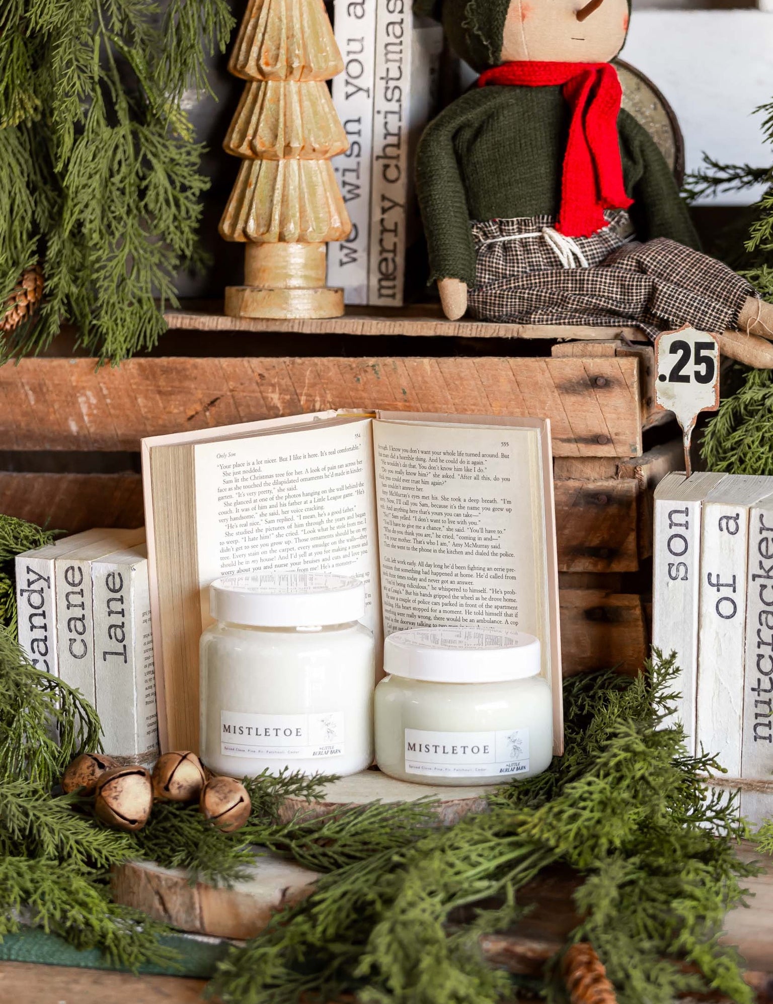 Apothecary Candle-Mistletoe The Little Burlap Barn