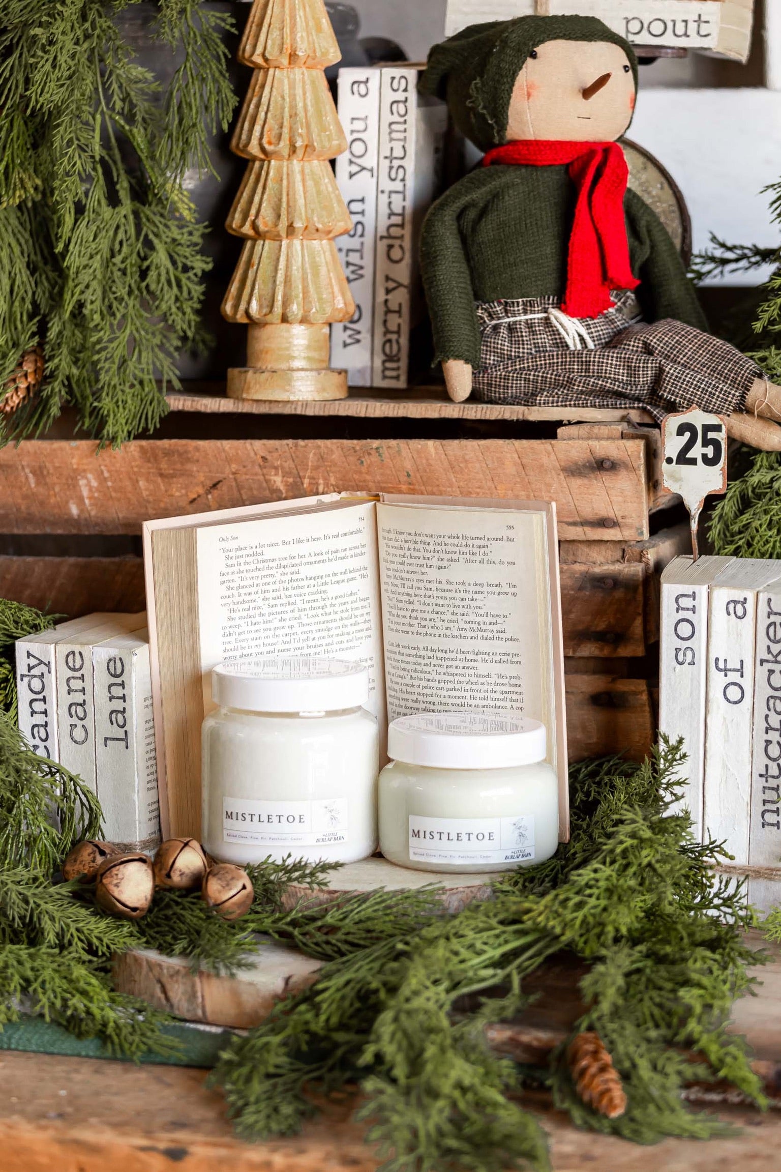 Apothecary Candle-Mistletoe The Little Burlap Barn