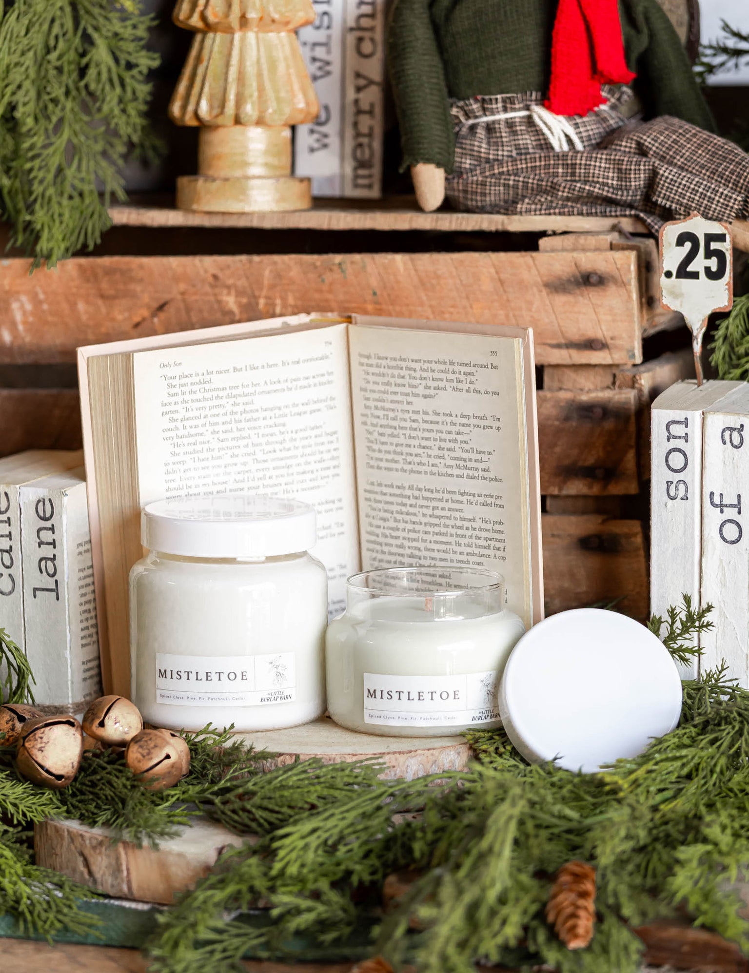 Apothecary Candle-Mistletoe The Little Burlap Barn