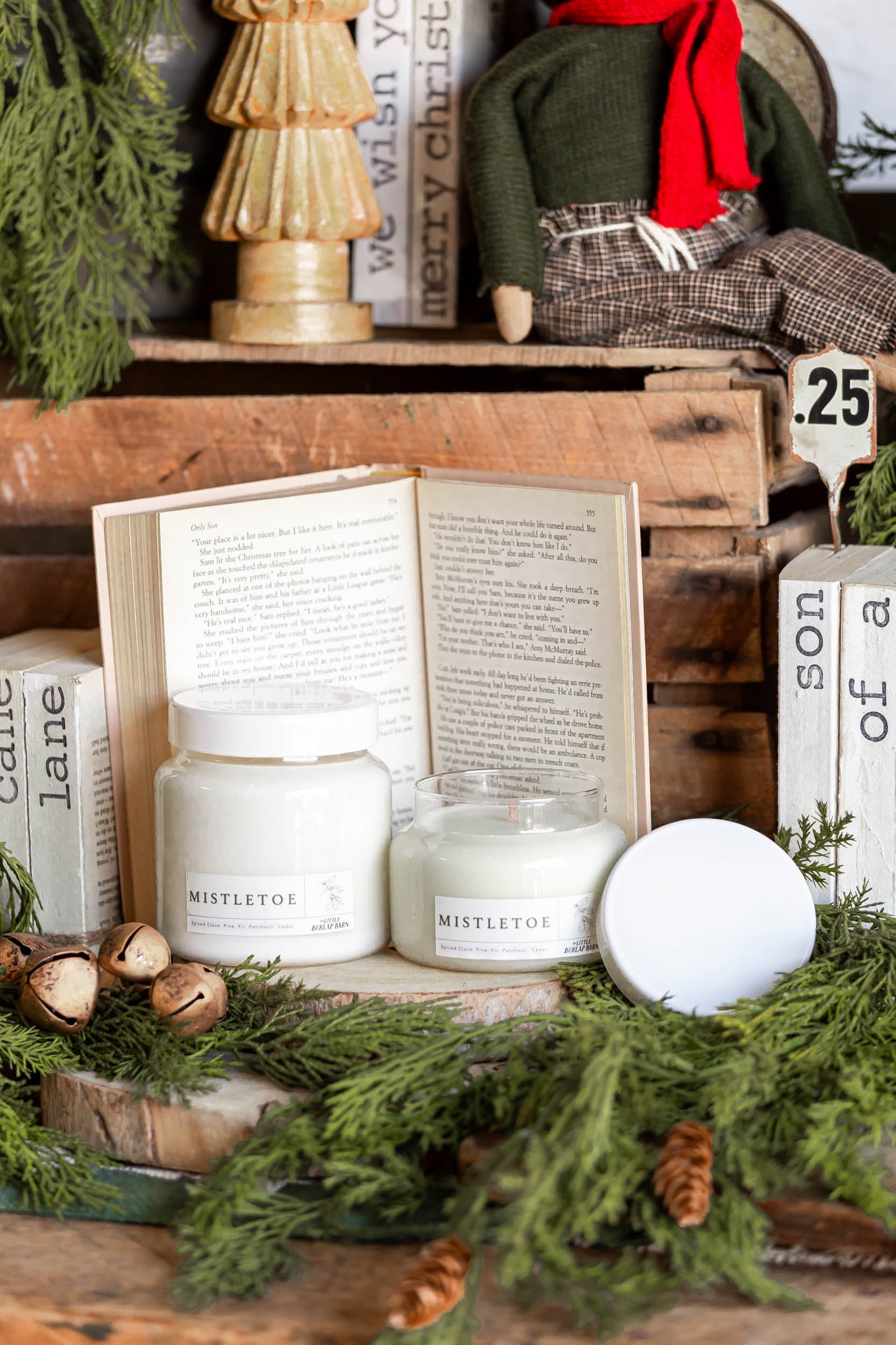 Apothecary Candle-Mistletoe The Little Burlap Barn