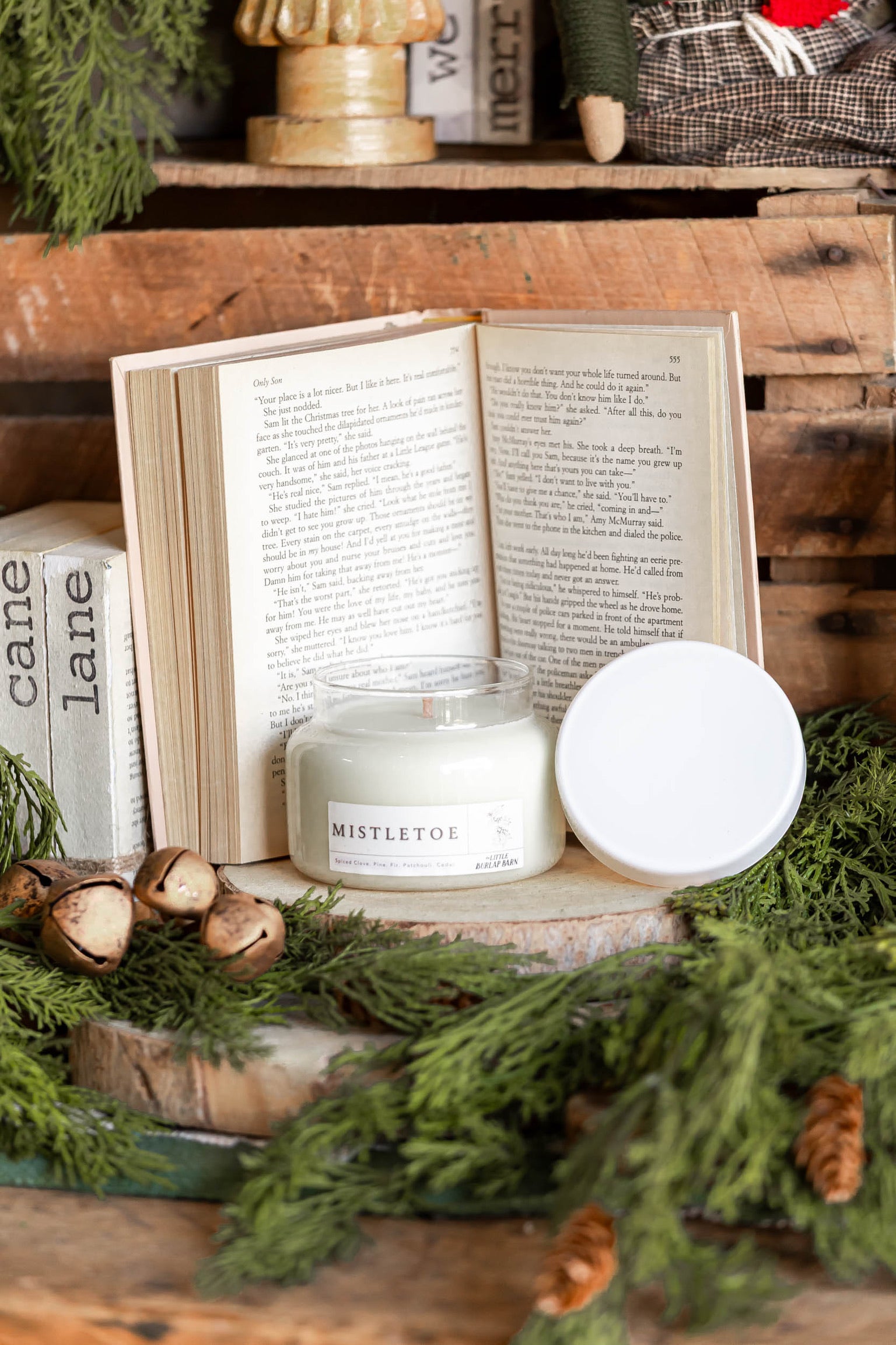 Apothecary Candle-Mistletoe The Little Burlap Barn
